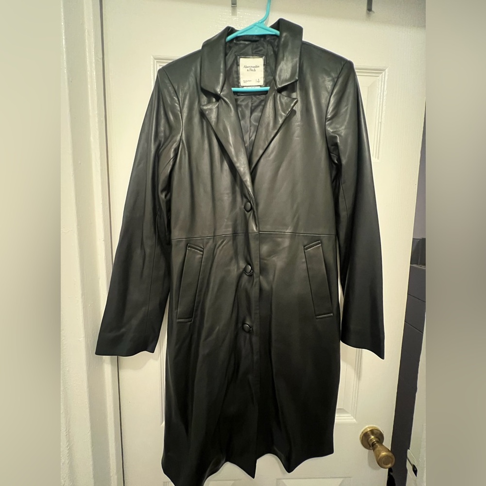 Abercrombie & Fitch Black Leather Women's Jacket